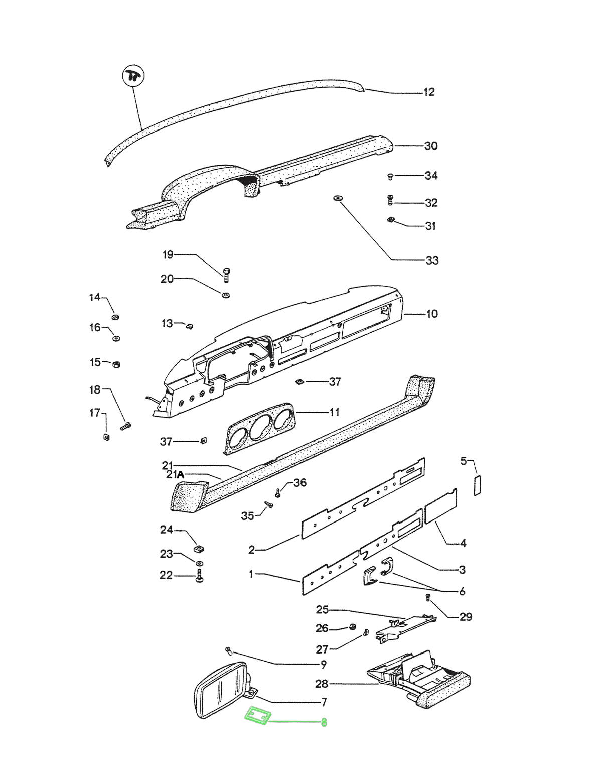 914Rubber Mirror Base Gasket for Porsche 914 (All Years) - Image 4