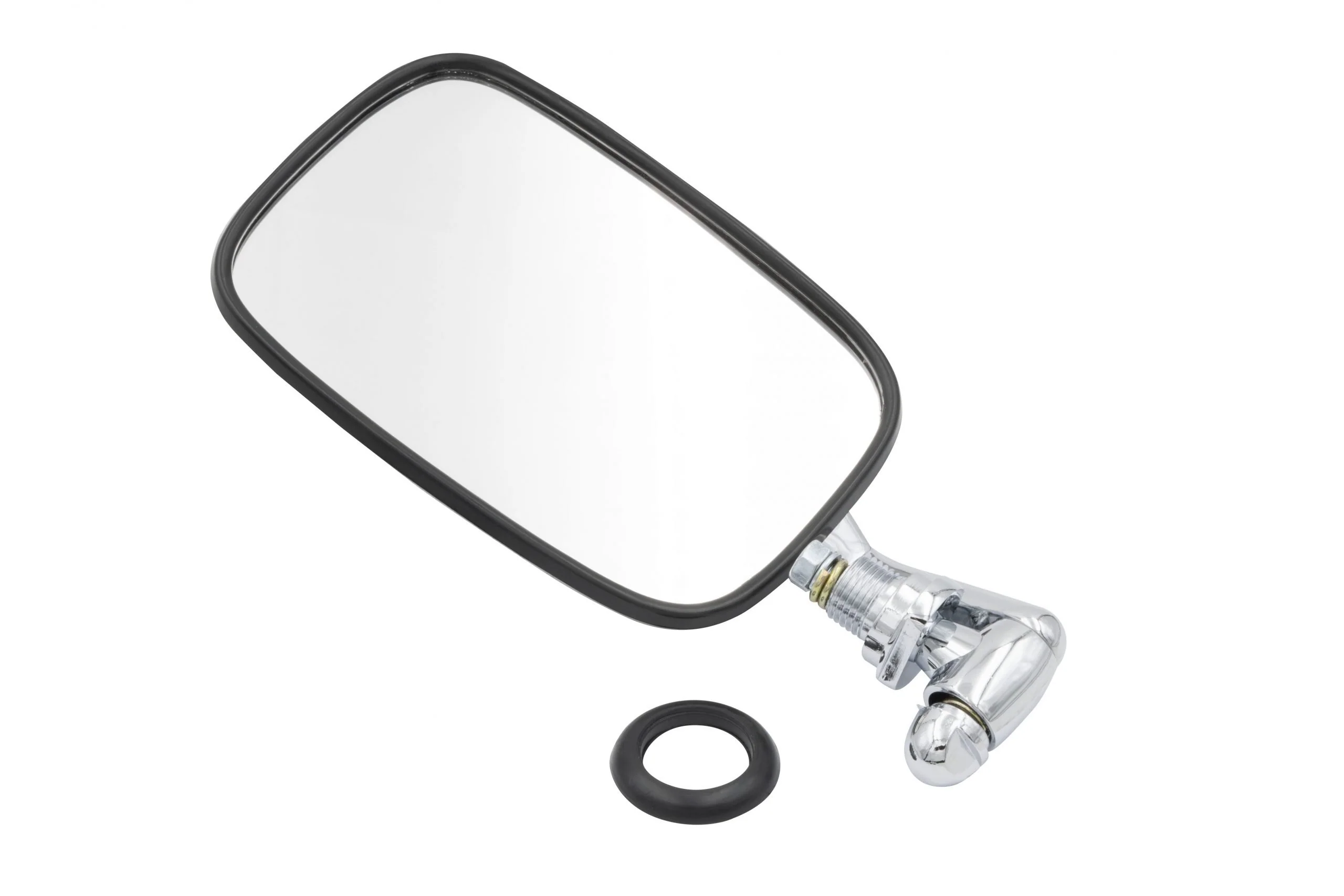 Mirror, Type 1 Sedan, 68 & Later, Left Black trim around glass