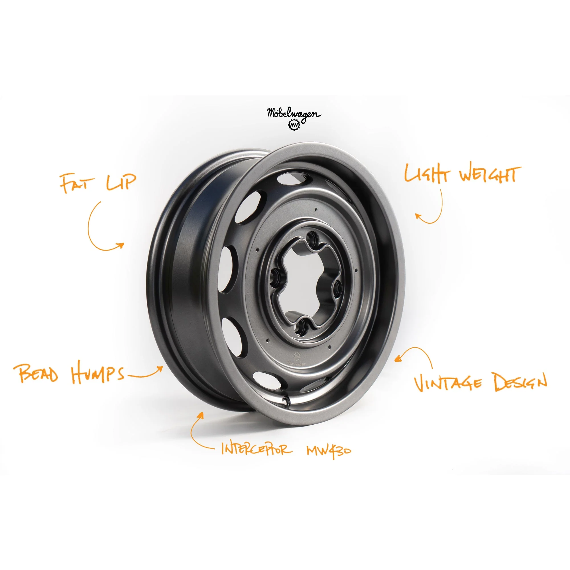 Möbelwagen 430G Interceptor Race Wheel for VW 4x130 Applications - Image 3
