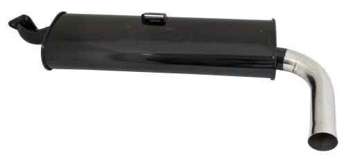 Muffler, Single Outlet, Black with Chrome Tip Quiet Style, Type 2 63-71 - Image 3