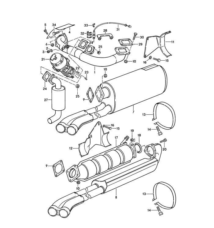 Muffler Strap and Bolt for Porsche 911 Turbo (1986-89) - Image 2