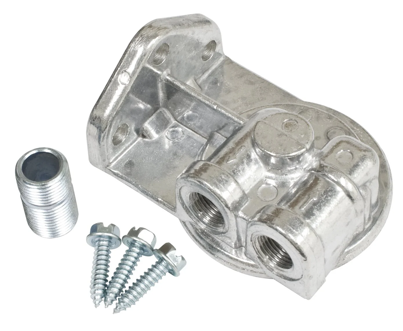 Oil Filter Adapter with Nipple, Ports Left