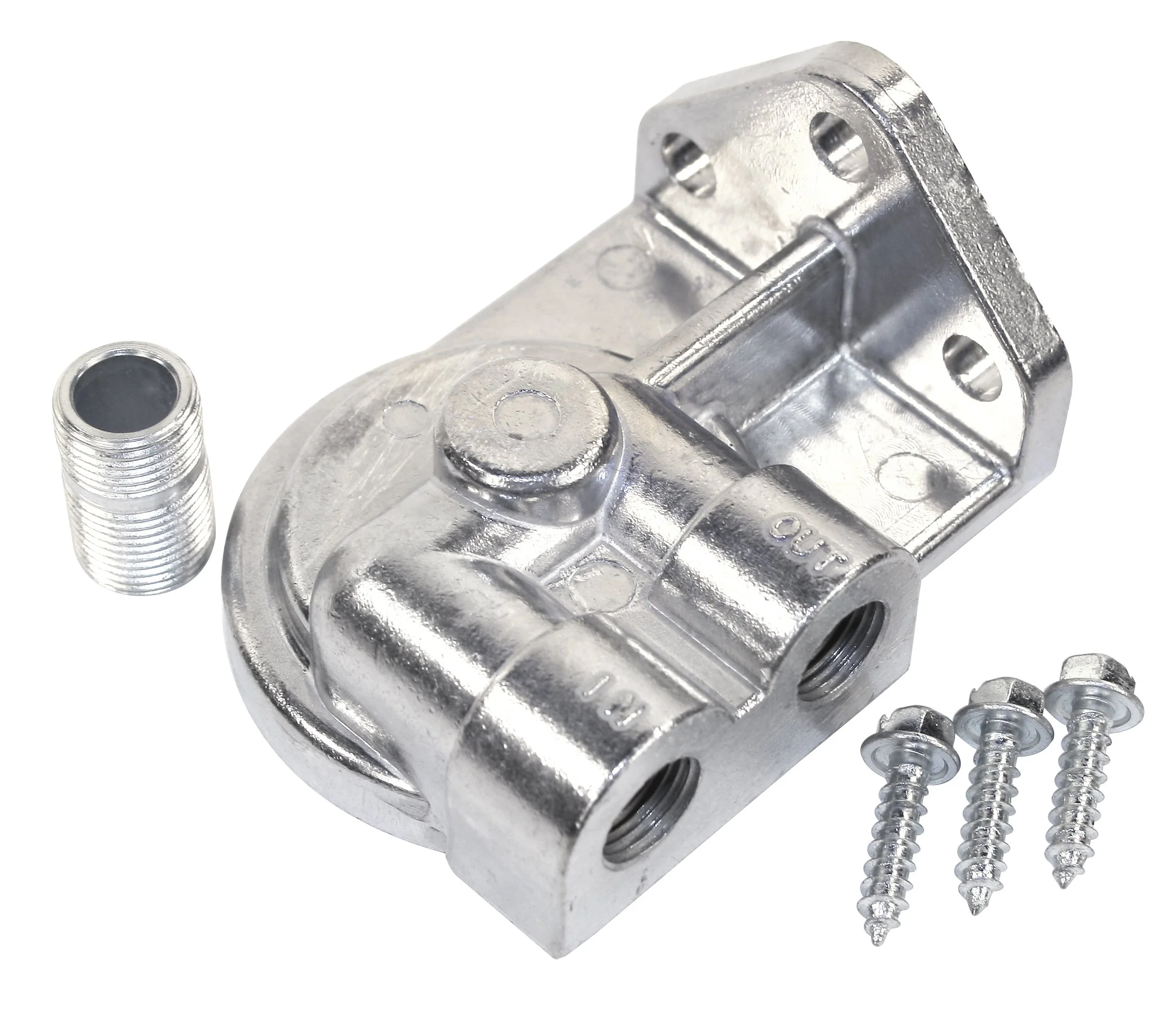 Oil Filter Adapter with Nipple, Ports Right