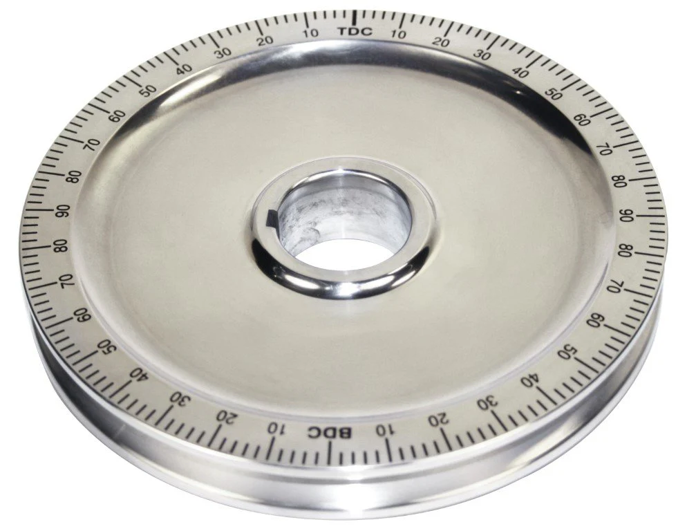 Polished Pulley, Billet Style, Black Numbers