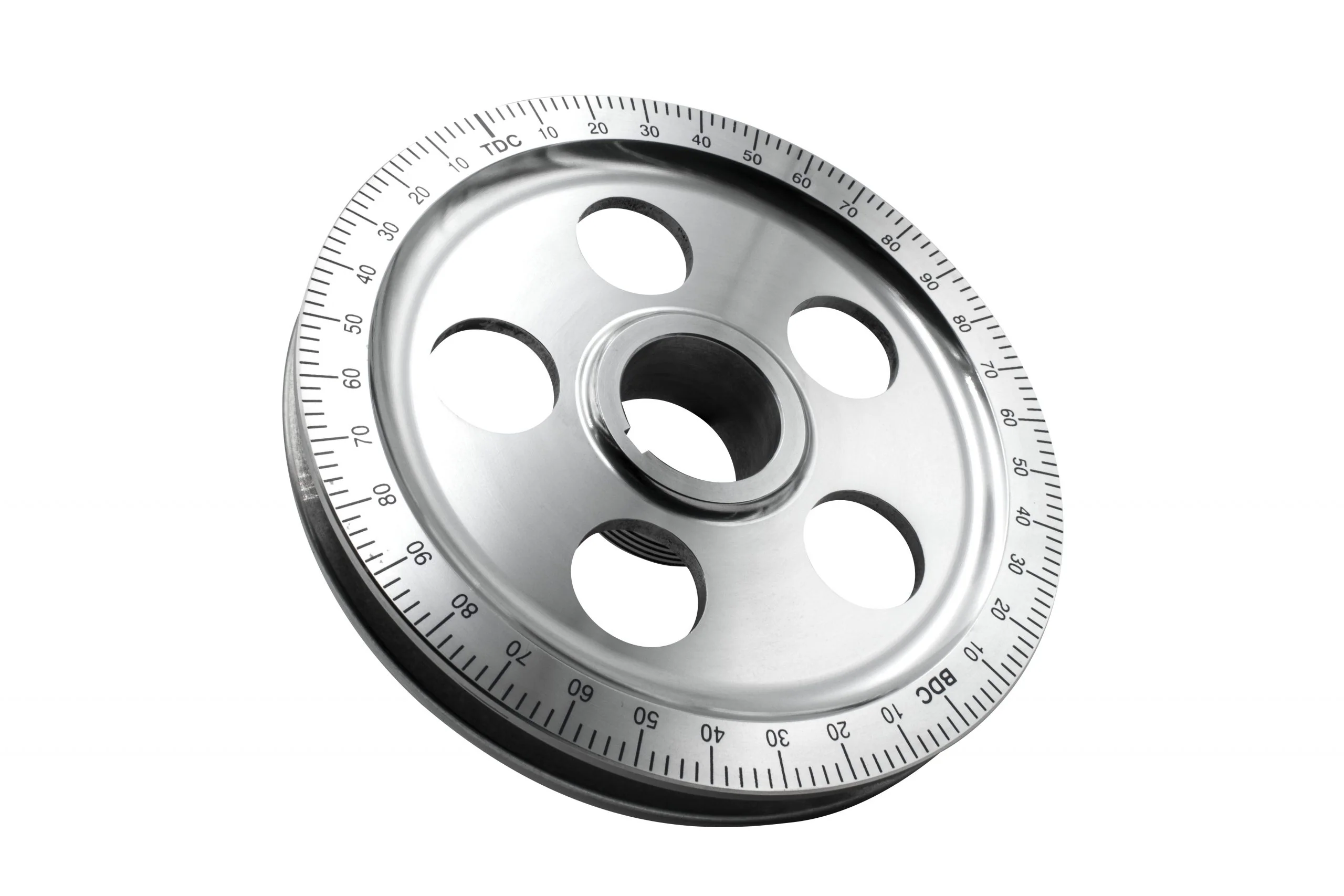 Polished Pulley with Holes, Blue Numbers
