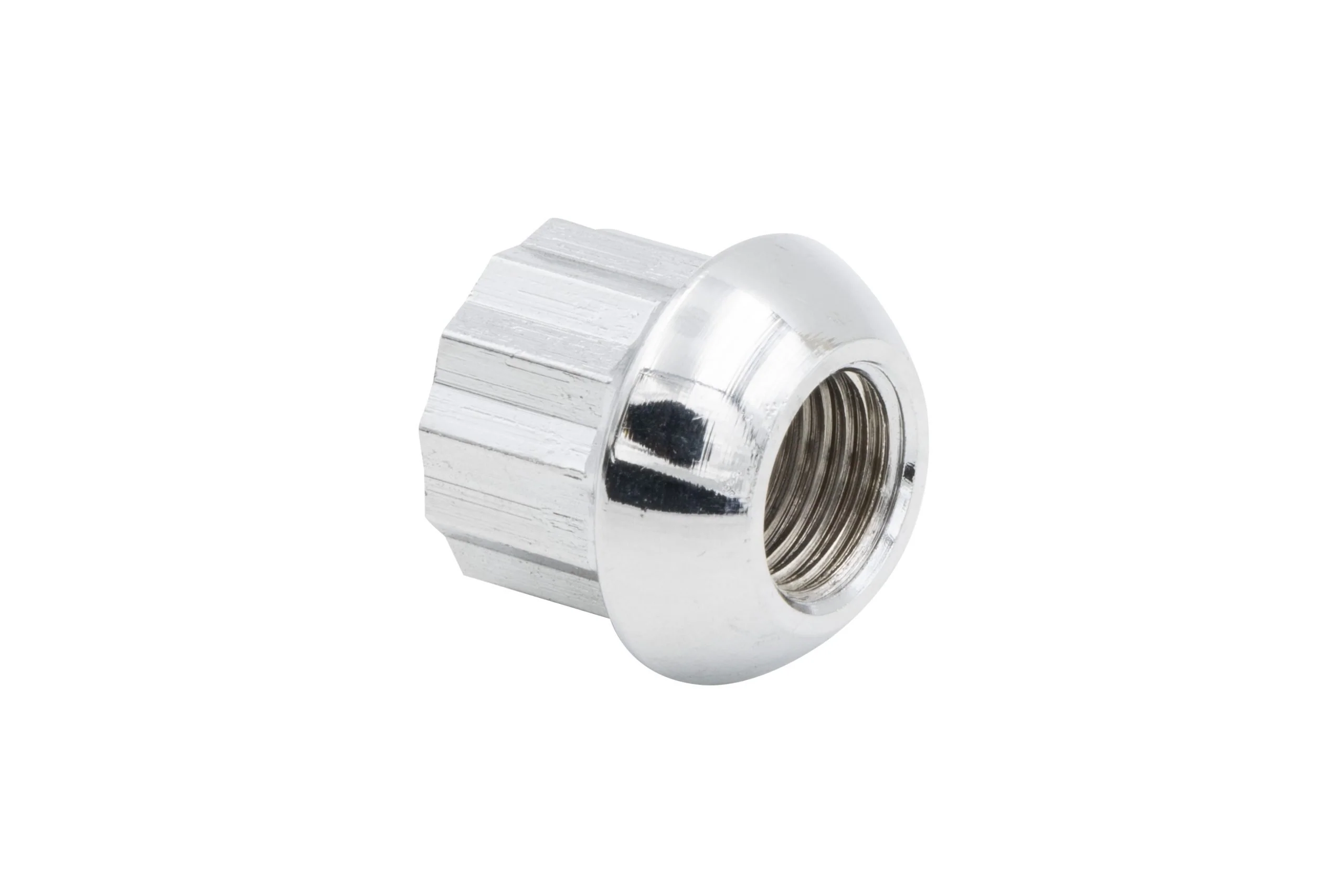 12 Point Porsche Style Alloy Lug Nuts, Chrome, Ball Seat, M14x1.5, Bulk, Each