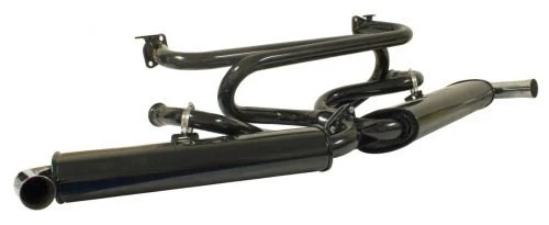 Premium Exhaust System : Dual Quiet Mufflers : Black with Chrome Tip - Image 4