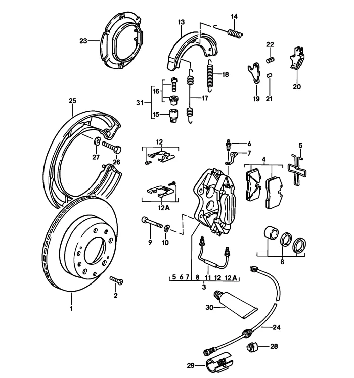 Rear Brake Pad Sensor for Porsche 928 (1986-88) - Image 2