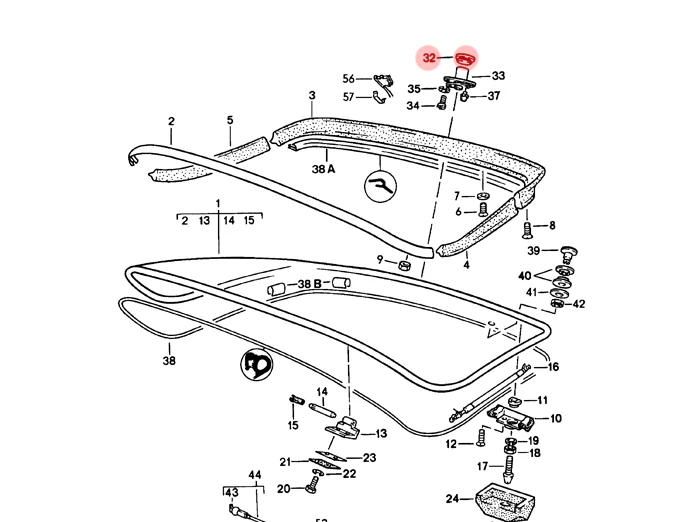 Rear Hatch Lock Cylinder Seal for all 924, 944, 968 - Image 2
