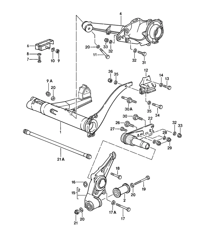 Rear Right Axle Support Mount for Porsche 924, 944, and 968 (1977-95) - Image 3