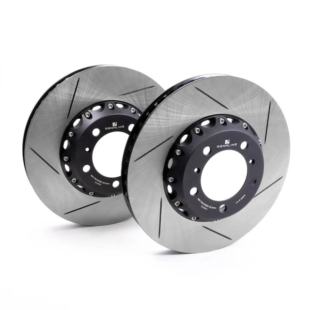Rennline Floating Vented Slotted Front Rotor Pair for Porsche 997