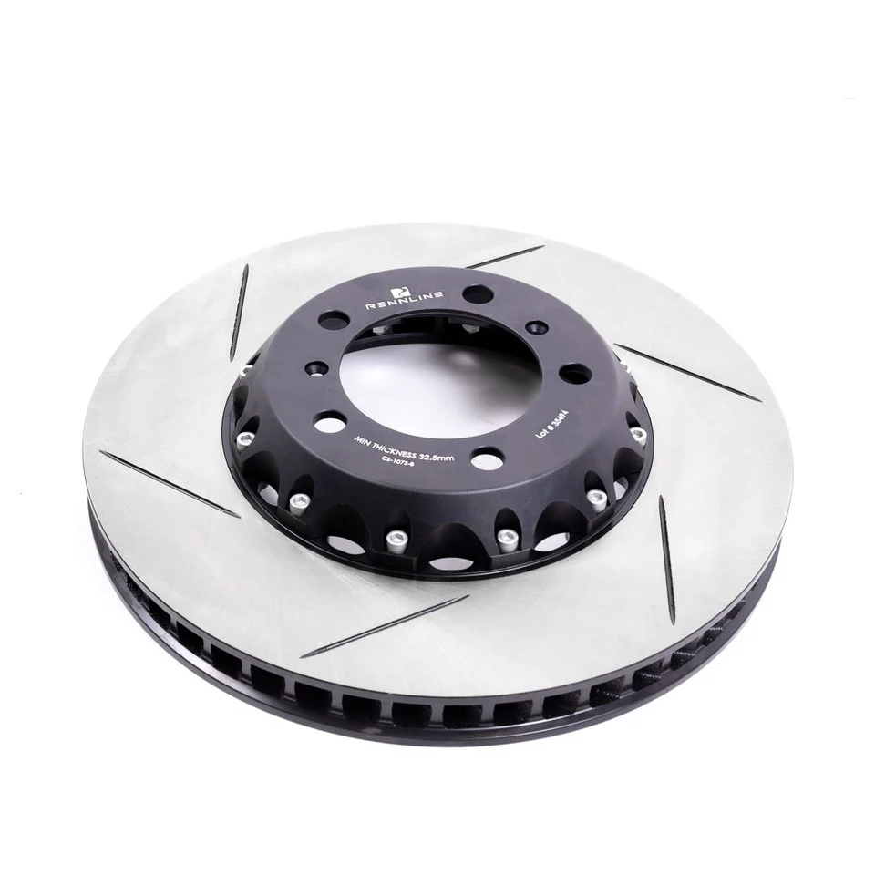 Rennline Floating Vented Slotted Front Rotor Pair for Porsche 997 - Image 2