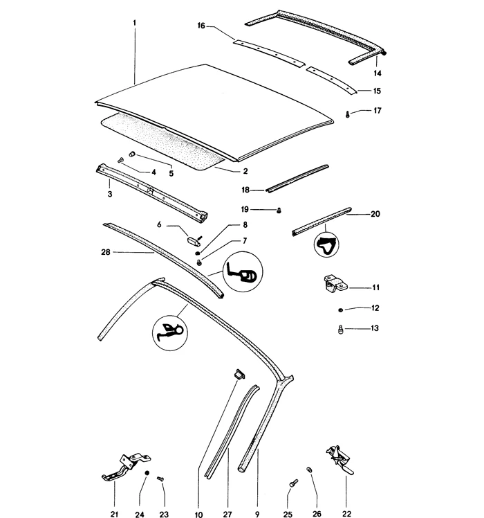 Right A Pillar Seal Attachment Rail for Porsche 914 Models (1970-76) - Image 2