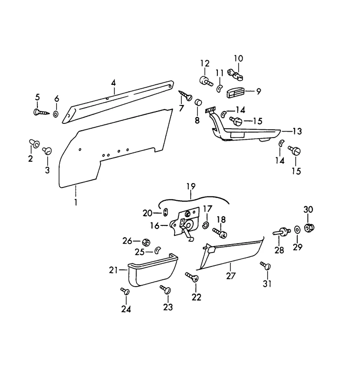 Right Interior Door Handle for Porsche 911, 912 (1965-73) - Image 2
