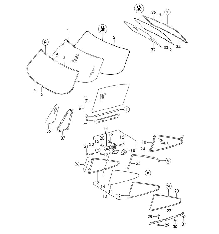 Right Fixed Vent Window Seal for Porsche 911 (1969-94) - Image 2