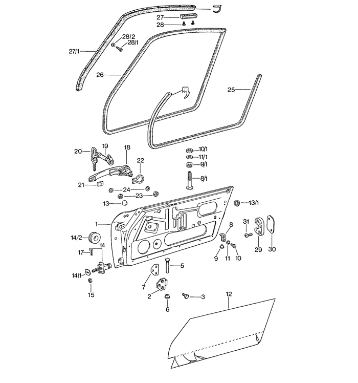 Right Upper Door Seal for Porsche 911 (1965-79) - Image 2