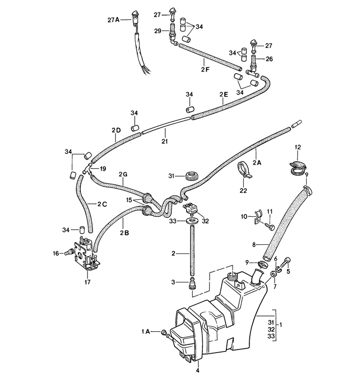 Rubber Bushing for Windshield Washer Pump for Porsche 911, 912, 918, and 930 (1965-89) - Image 2
