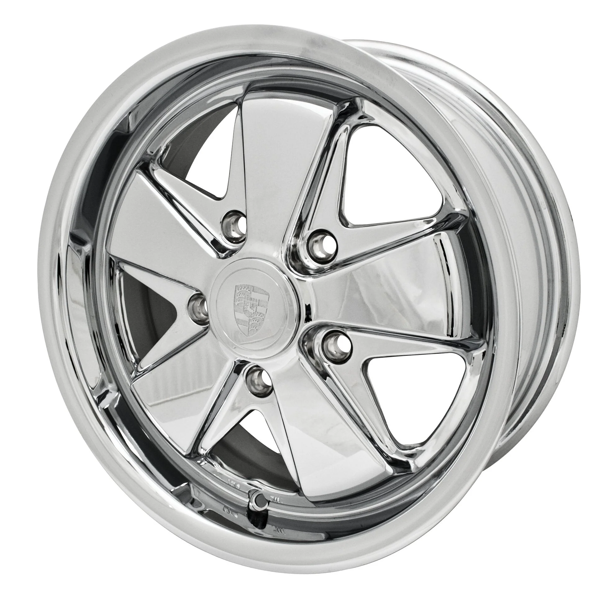Set of Four Fuchs Style Chrome Wheel 15x5.5" for Porsche 911, 912, 914-6 and 356C