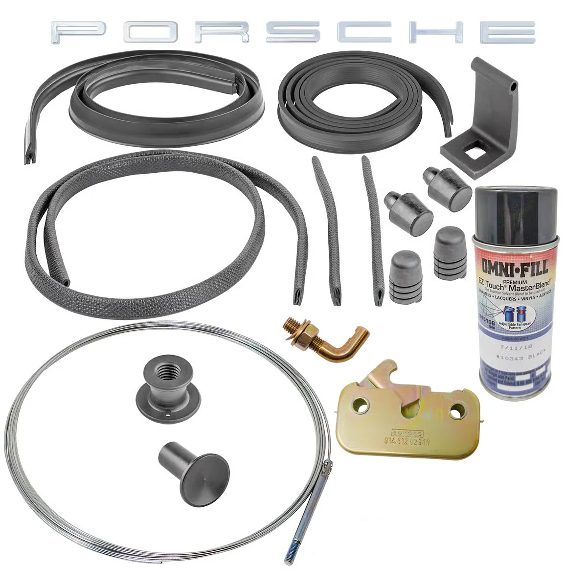 914Rubber Silver Engine Deck Lid Kit for Porsche 914 (1970-76) - Image 2