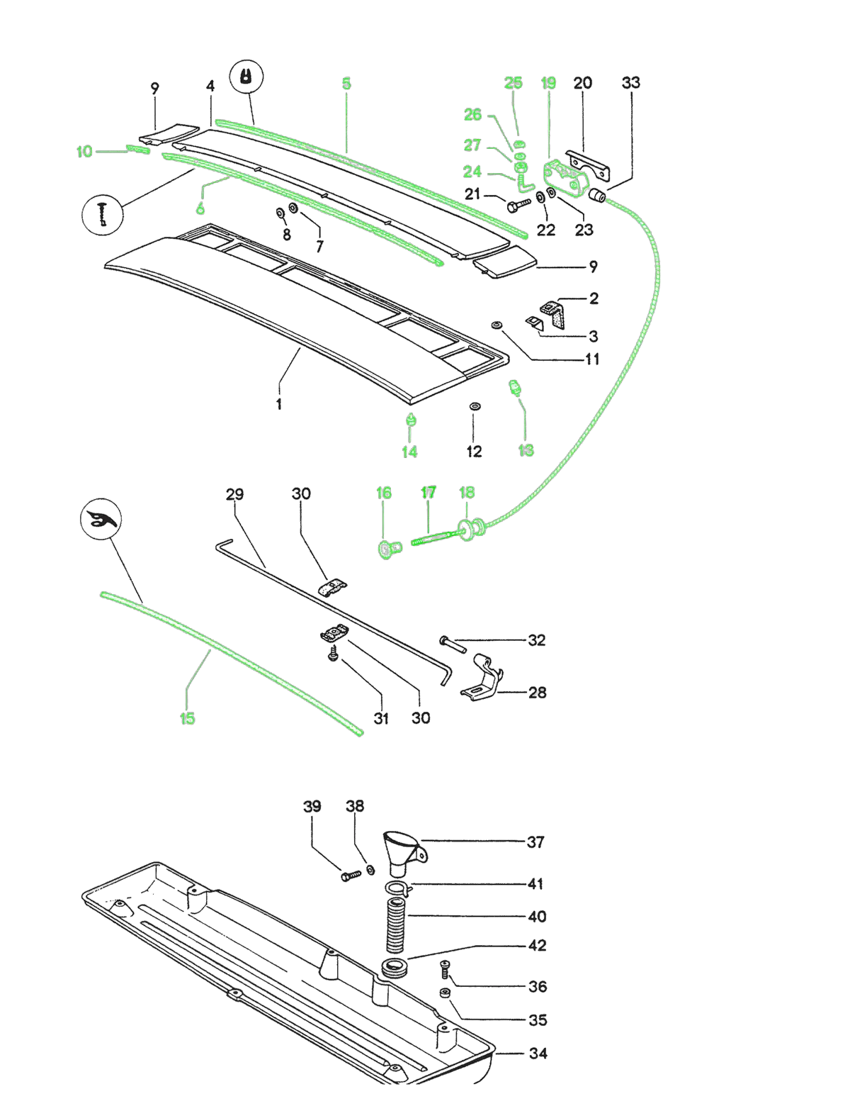 914Rubber Silver Engine Deck Lid Kit for Porsche 914 (1970-76) - Image 4