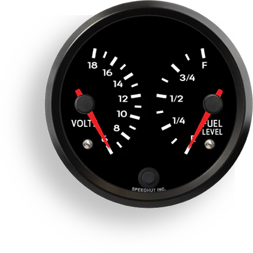 Speedhut 3-3/8" Dual Voltage and Fuel Level Gauge - Image 2