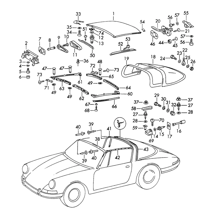 Targa Top Seal for Porsche 911 (1965-69) - Image 2