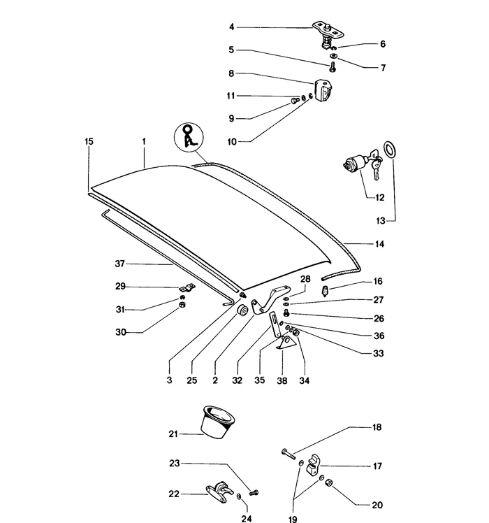 Targa Top Storage Support Left Side for Porsche 914 (1970-76) - Image 2