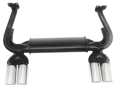 Type 1 & Ghia, 66-73, 1300-1600cc 1 3/8" tubing, Black with Chrome Tips