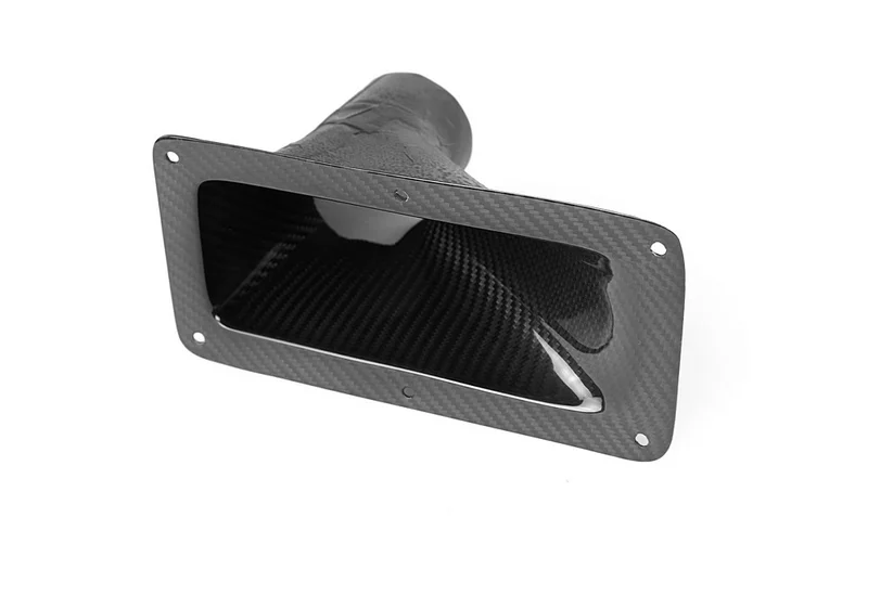Universal Fitment 9.25" X 4.75" Carbon Fiber Air Inlet Duct w/ Flange - Image 2