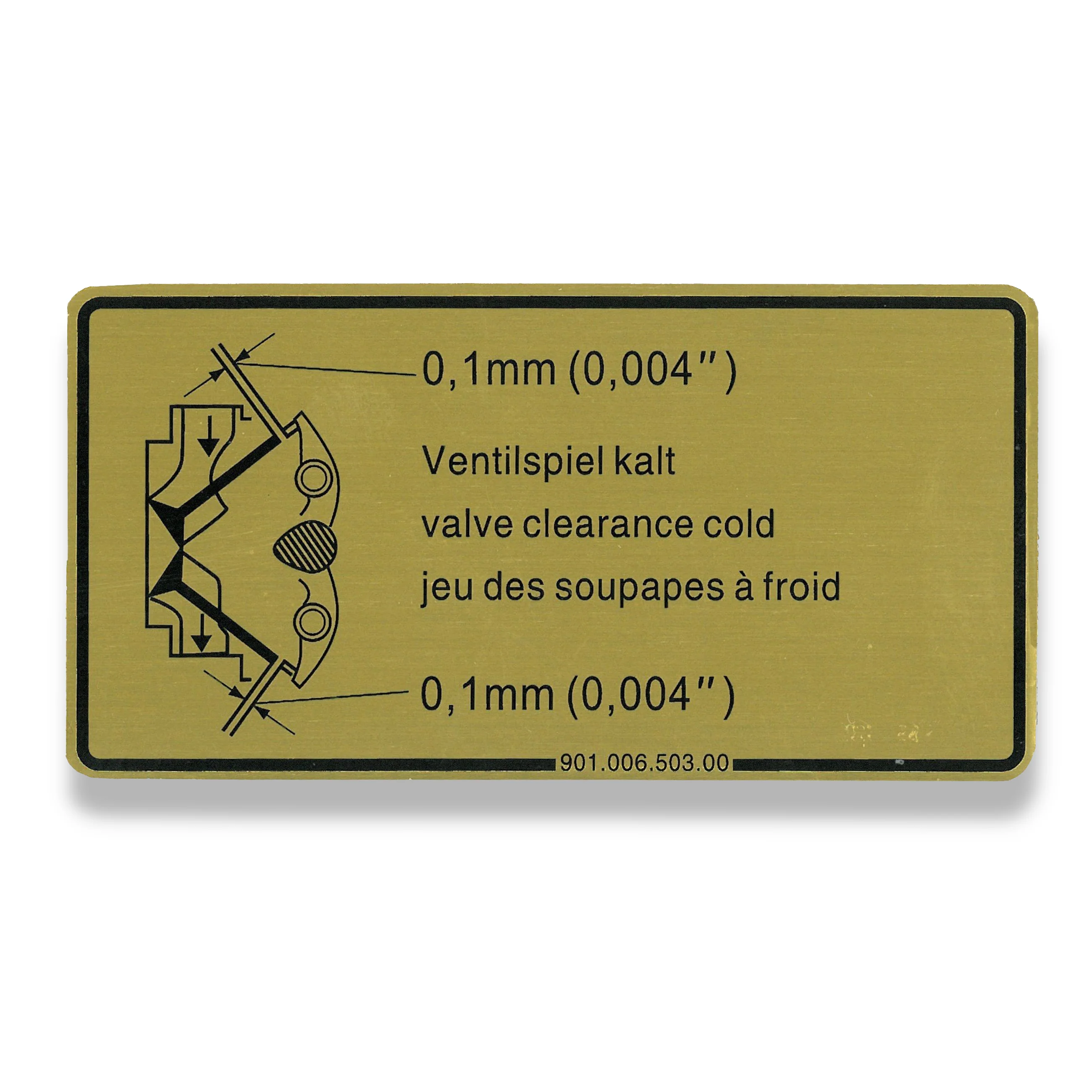 Valve Clearance Adjustment Sticker for Porsche 911, 914-6, and 964