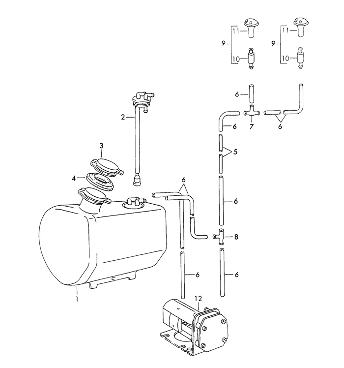 Windshield Washer Pump for Porsche 911, 912, 928, 930 (1965-1989) - Image 2