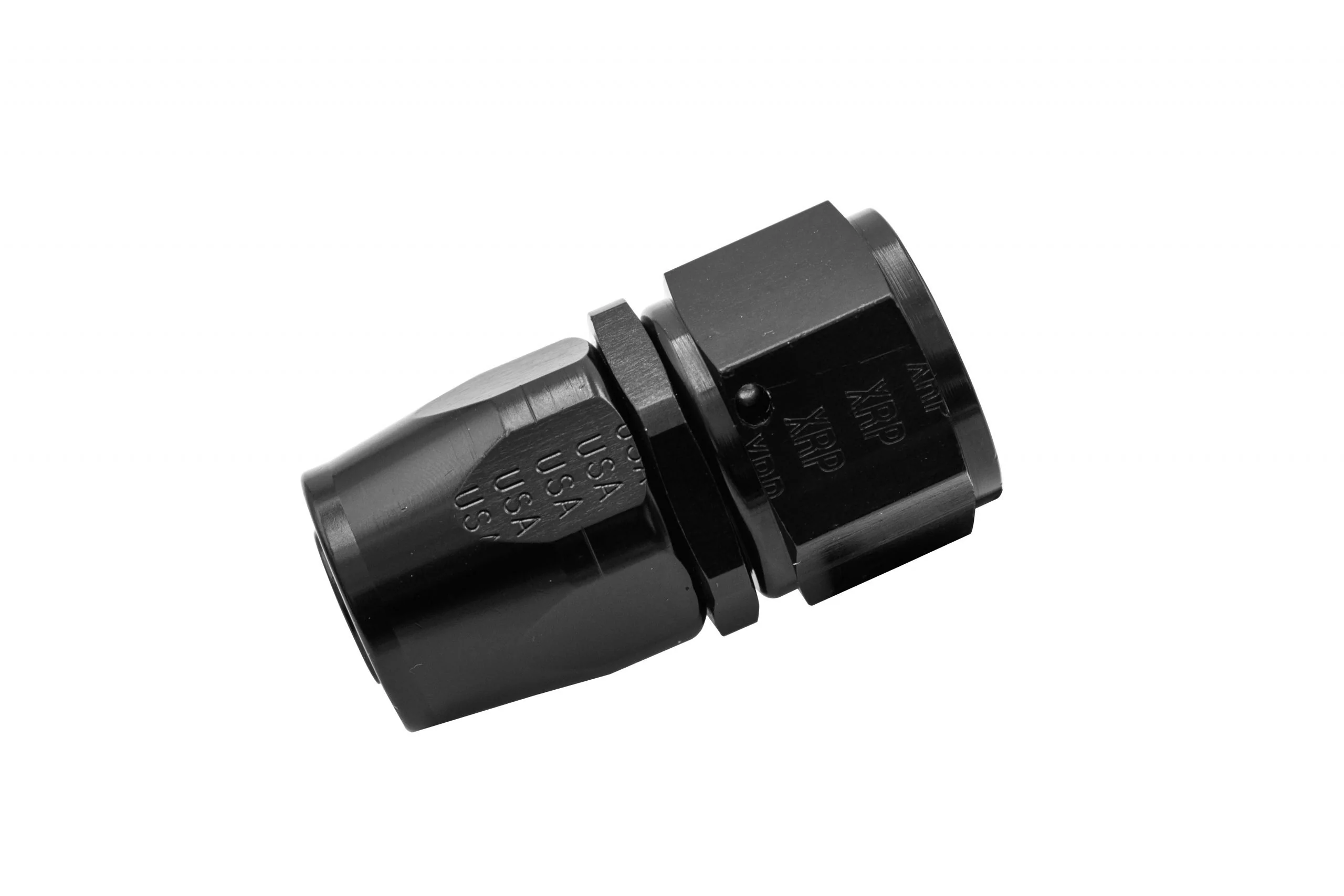 XRP -10 STRAIGHT HOSE END - ALUMINUM - BLACK ANODIZED