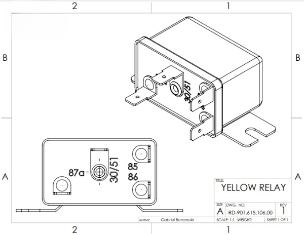 Yellow Relay W-595A for Porsche 911 - Image 2