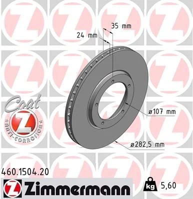 Zimmermann 24mm Front Vented Rotor for Porsche Carrera (1984-89) - Image 3