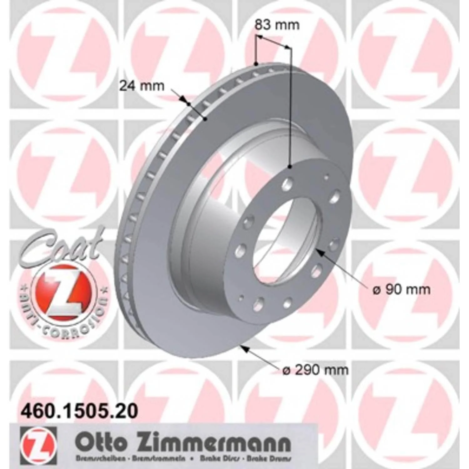 Zimmermann 24mm Rear Vented Rotor for Porsche Carrera (1984-89) - Image 2
