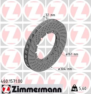 Zimmermann 32mm Right Front Rotor for Porsche 930 (1978-80) - Image 2