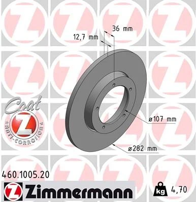 Zimmermann Solid Front Rotor for Porsche 911/912 (1965-68) - Image 2